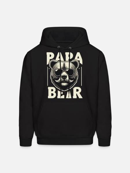 papa bear - Men's Hoodie - black