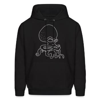 Grumpy Octopus - Men's Hoodie - black - Front - Elias (183cm)