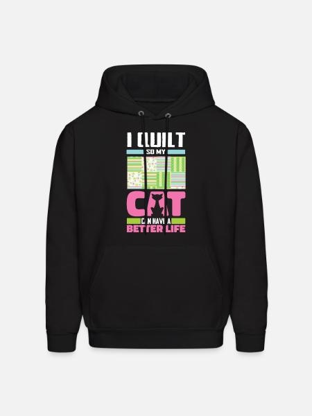 Quilting Cat - Men's Hoodie - black