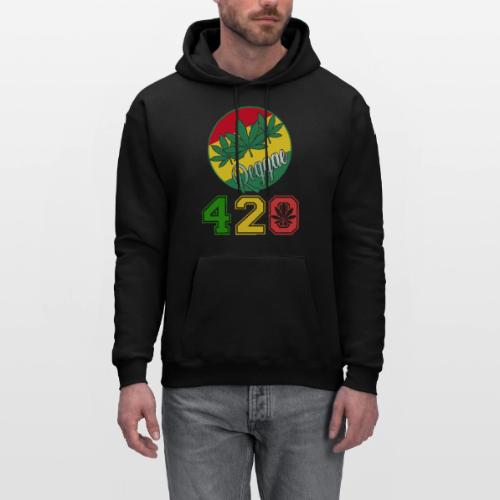 Lively 420 Reggae Ganja Weed Marijuana Design - Men's Hoodie