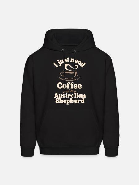 Coffee Australian-shepherd lover - Men's Hoodie - black