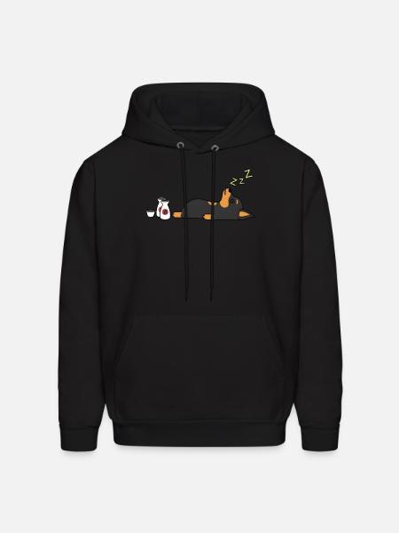 Miniature Pinscher Sake Drunk - Men's Hoodie - black