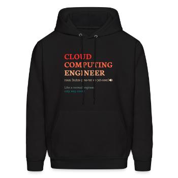 Cloud Computing Engineer Definition Retro Computer - Men's Hoodie - black - Front - Elias (183cm)