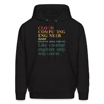 Cloud Computing Engineer Definition Retro Computer - Men's Hoodie - black - Front - Elias (183cm)
