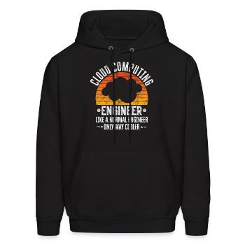Cloud Computing Engineer Definition Retro Computer - Men's Hoodie - black - Front - Elias (183cm)