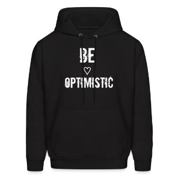 Be optimistic - Men's Hoodie - black - Front - Elias (183cm)