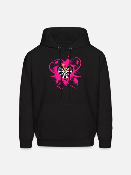 Dartboard Heart - Men's Hoodie - black