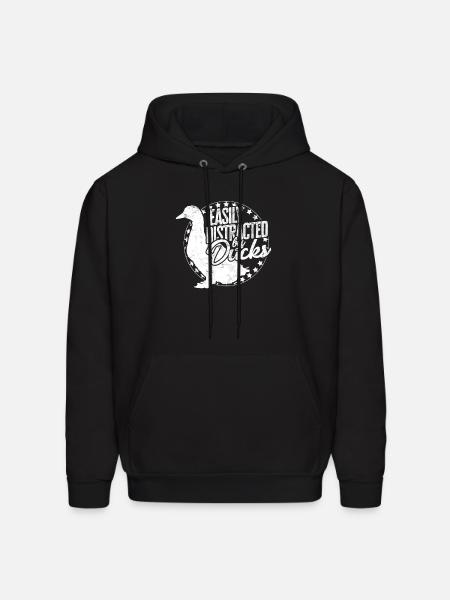 Easily distracted by ducks - ducky - Men's Hoodie - black