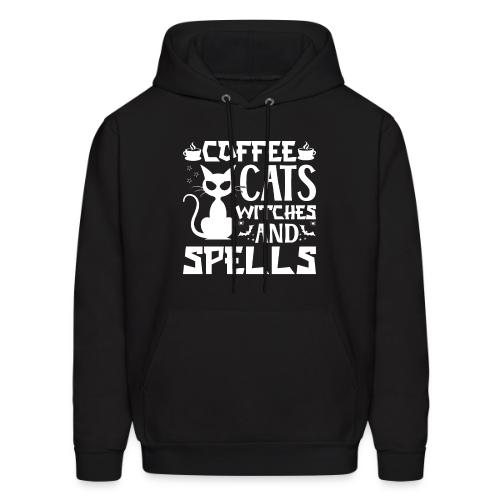 Coffee, Cats, Witches & Spells - Men's Hoodie