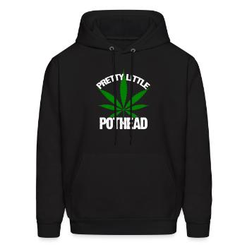 Feuille de graines de cannabis Pretty Little Pothead - Molleton à capuche pour hommes - noir - Devant - Elias (183cm)