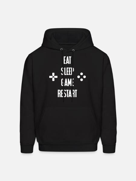 Eat Sleep Game Restart - Men's Hoodie - black