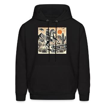 Be happy - Men's Hoodie - black - Front - Elias (183cm)