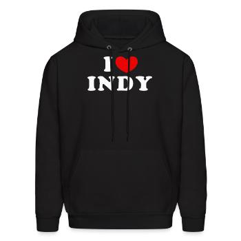 I Love Indy I Heart Indy - Men's Hoodie - black - Front - Elias (183cm)