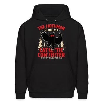 Mothman Stole My Catalytic Converter Mothman - Men's Hoodie - black - Front - Elias (183cm)