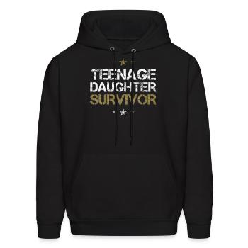 Teenage Daughter Survivor Teenager Dad Mom - Men's Hoodie - black - Front - Elias (183cm)