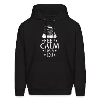 Keep Calm I'm A DJ Funny Deejay Disc Jockey Slogan - Men's Hoodie - black - Front - Elias (183cm)