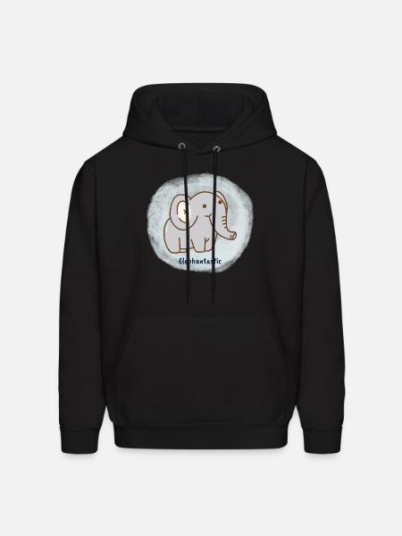 Elephantastic Fantastic Cute Elephant - Men's Hoodie - black