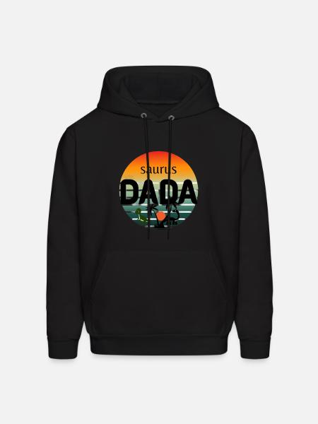 Prehistoric Dinosaur Sunset Design - Men's Hoodie - black