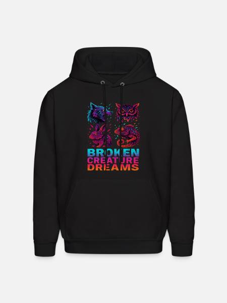 Bizarre Abstract Animals Broken Creatures - Men's Hoodie - black