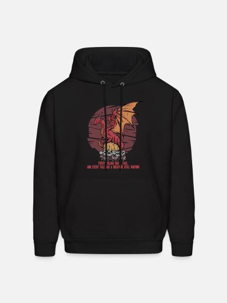European Dragon Creature Mythological Creatures - Men's Hoodie - black
