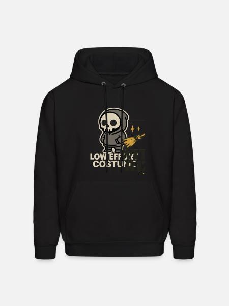 Skeleton Hoodie with Broom - Men's Hoodie - black