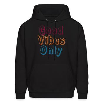 good vibes only - Men's Hoodie - black - Front - Elias (183cm)
