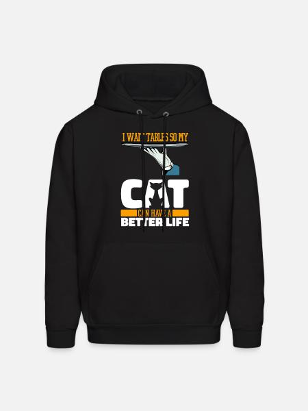 Waiter Waitress Cat - Men's Hoodie - black