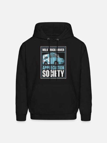 Milk Funny Milk Truck - Men's Hoodie - black
