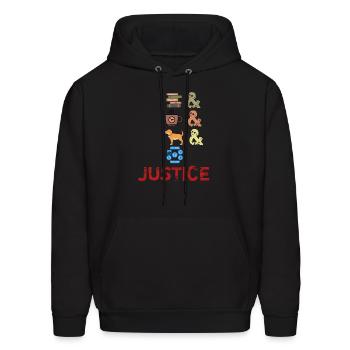 books and coffee and dogs and social justice - Men's Hoodie - black - Front - Elias (183cm)