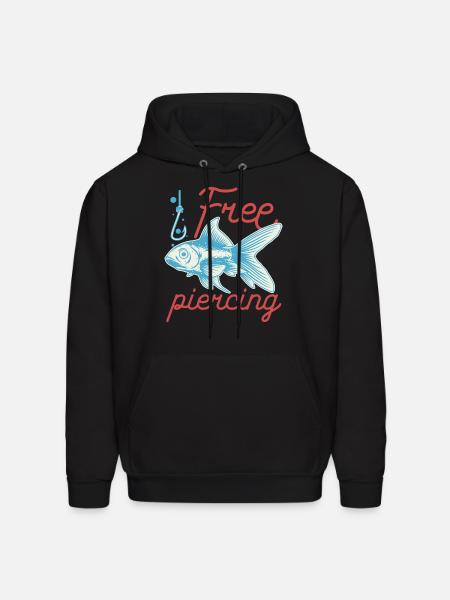 Fishing Free Piercing - Men's Hoodie - black