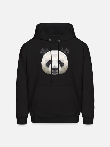 Panda Polygonal - Men's Hoodie - black