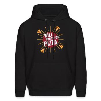 Will Squat For Pizza - Men's Hoodie - black - Front - Elias (183cm)