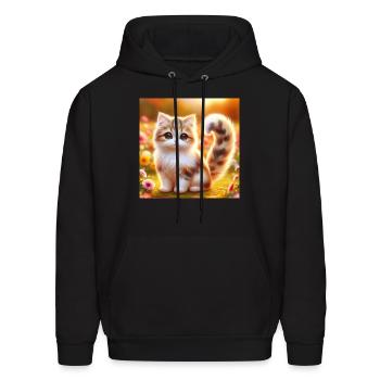 Cutest Cat Drawing - Men's Hoodie - black - Front - Elias (183cm)