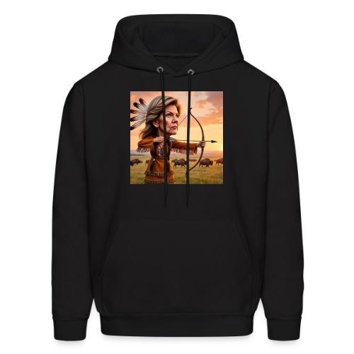 Elizabeth Warren hunting buffalo - Men's Hoodie