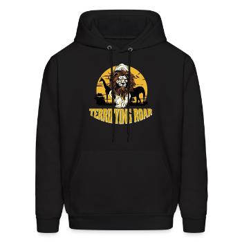 Terrifying roar lion shirt - Men's Hoodie - black - Front - Elias (183cm)