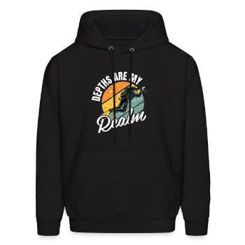 Depths Are My Realm Diver - Men's Hoodie - black - Front - Elias (183cm)