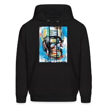 Abstraction du crâne noir - Molleton à capuche pour hommes - noir - Devant - Elias (183cm)