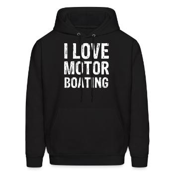 I Love Motor Boating - Men's Hoodie - black - Front - Elias (183cm)