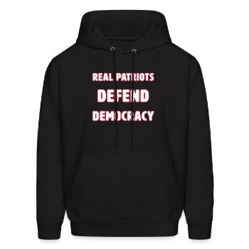 DEMOCRACY 2 - Men's Hoodie - black - Front - Elias (183cm)