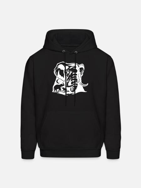Bold Elephant Silhouette Art - Men's Hoodie - black