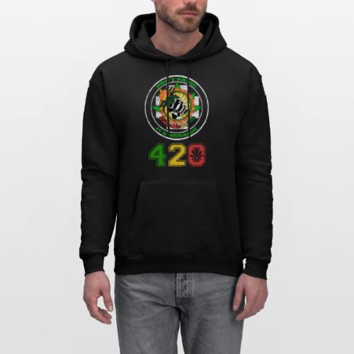 Playful 420 On Fire Organic Weed Marijuana Design - Men's Hoodie