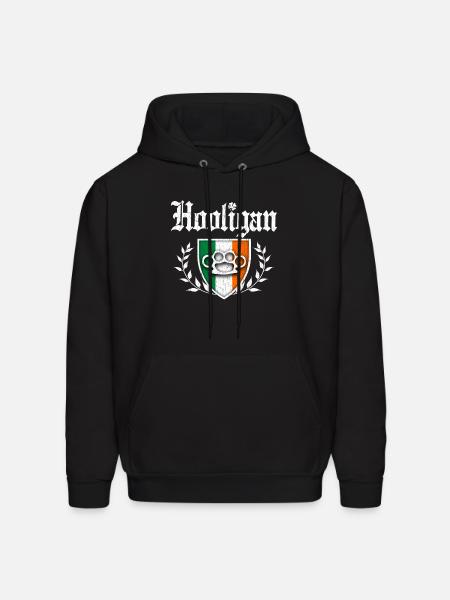 Irish Hooligan Crest vintage distressed look - Men's Hoodie - black