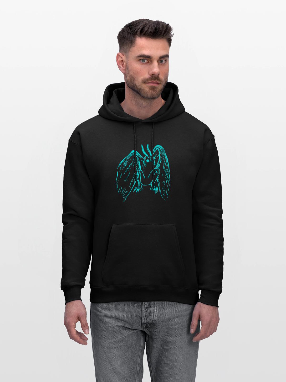 Mothman - Men's Hoodie - black - Front - Elias (183cm)