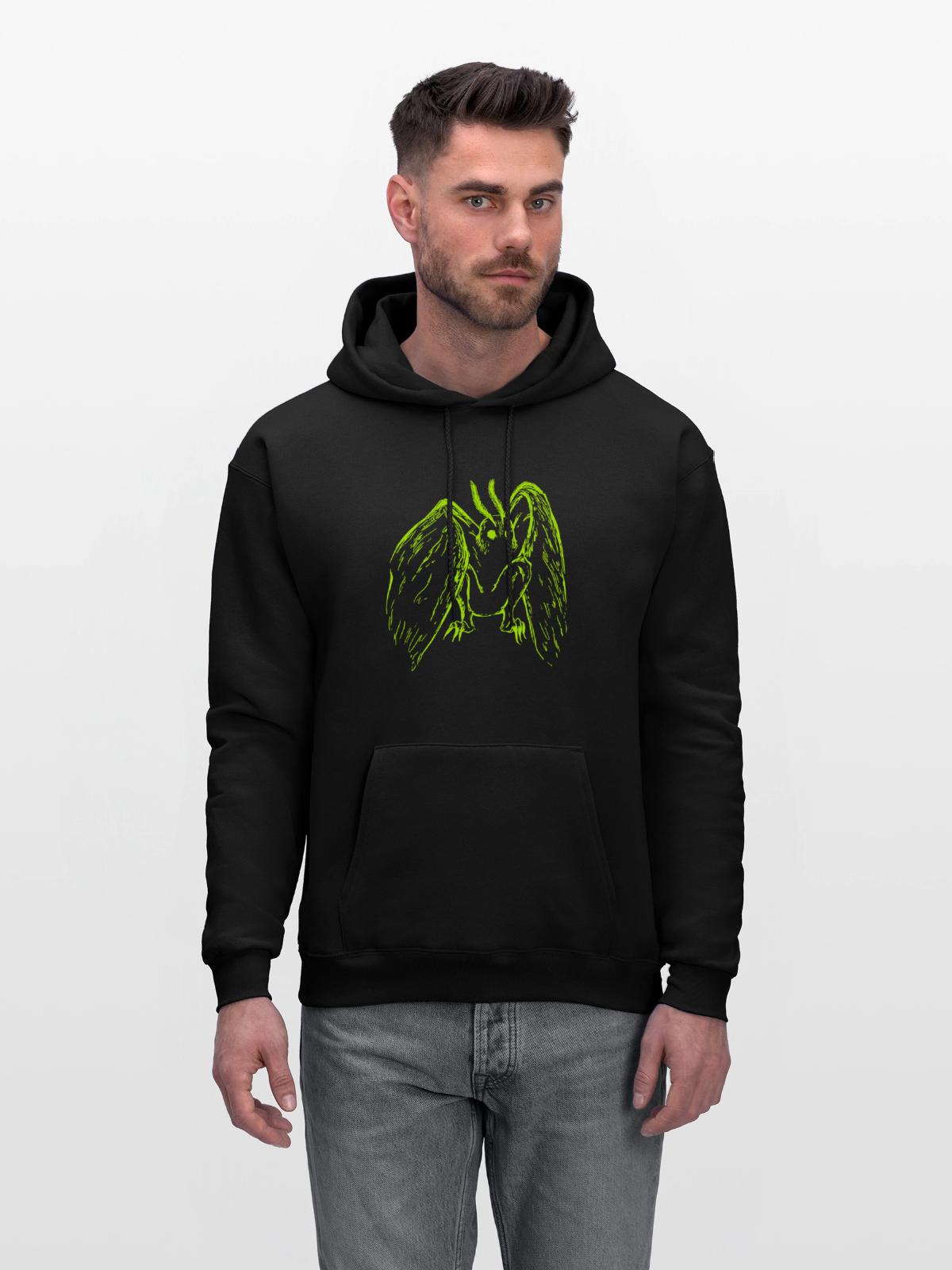 Mothman - Men's Hoodie - black - Front - Elias (183cm)