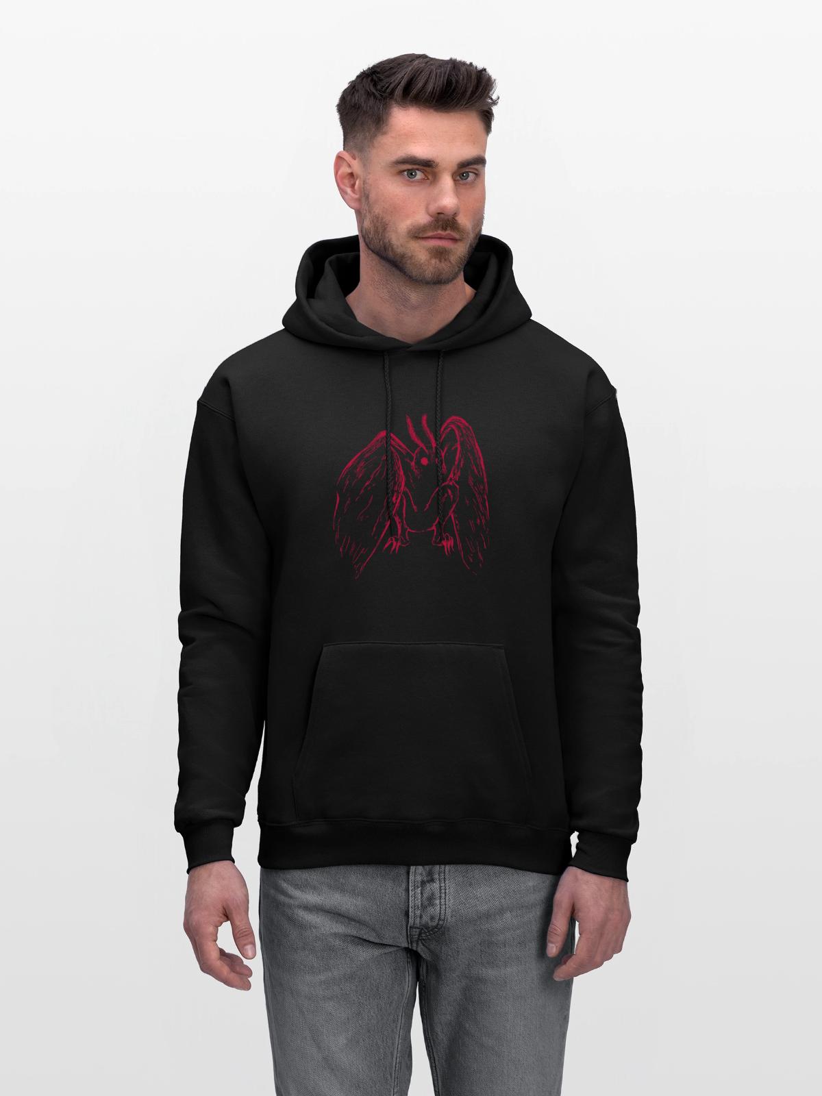 Mothman - Men's Hoodie - black - Front - Elias (183cm)