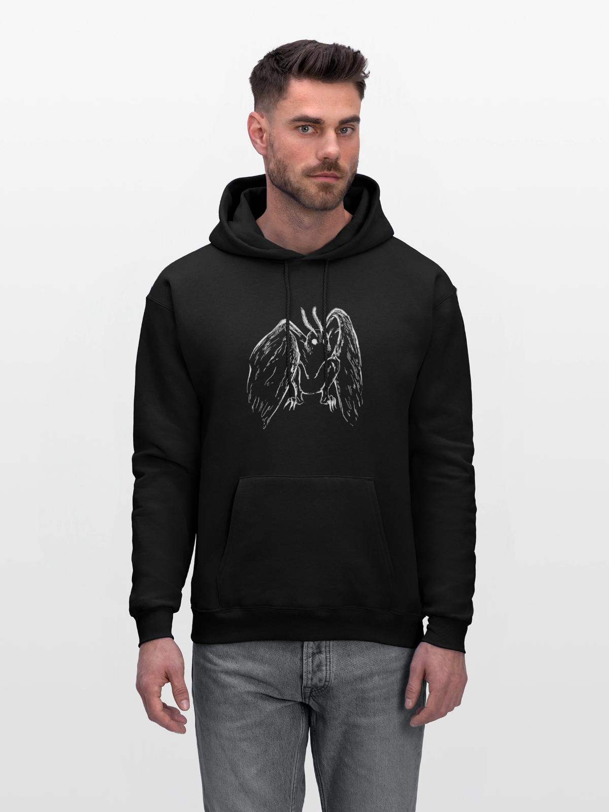 Mothman - Men's Hoodie - black - Front - Elias (183cm)