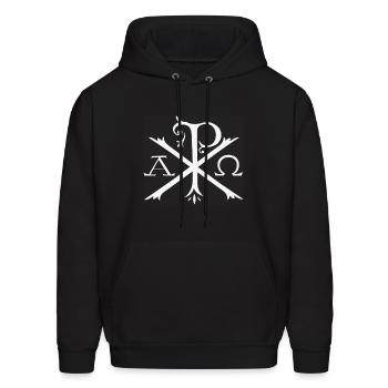 Jesus Christ Alpha and Omega - White - Men's Hoodie - black - Front - Elias (183cm)