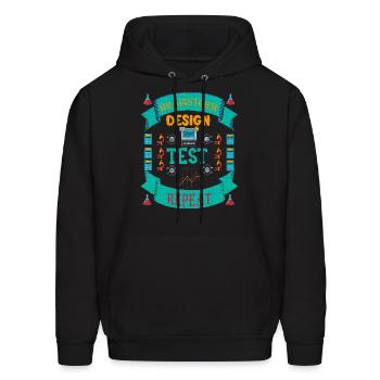 STEM Teacher Brainstorm Design Test Repeat - Men's Hoodie - black - Front - Elias (183cm)