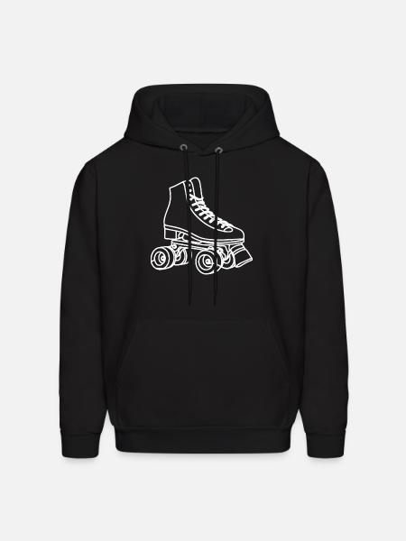 Roller Skates Drawing - Men's Hoodie - black