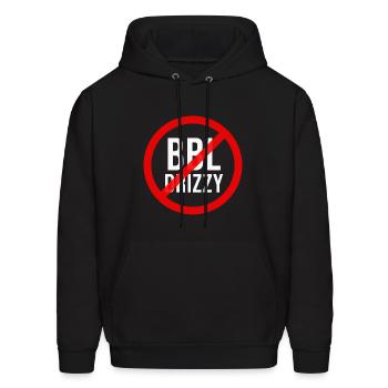 No BBL Drizzy - white and red - Men's Hoodie - black - Front - Elias (183cm)